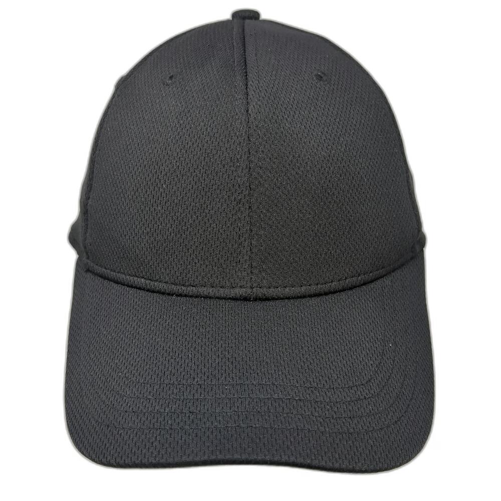 Athletic Works Baseball Cap Black M Stretch Fit Polyester Textured Curved Hat